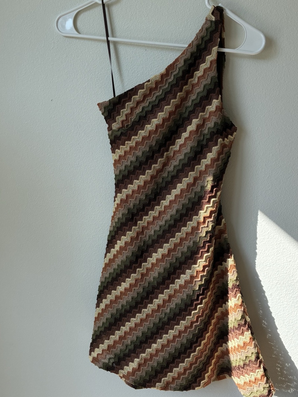 Altar’d State Chevron One Shoulder Mini Dress XXS NWT